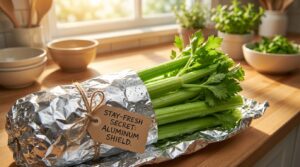 ontdek hoe je selderij wekenlang vers kunt houden door het in aluminiumfolie te wikkelen, ondersteund door wetenschappelijke inzichten.