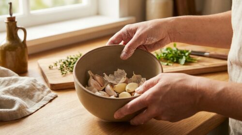 ontdek hoe je knoflook in slechts 10 seconden kunt pellen met alleen een gewone kom, zonder extra hulpmiddelen. snel, eenvoudig en efficiënt!