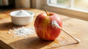 ontdek hoe je met een wattenstaafje en zuiveringszout je fruit snel en effectief van pesticiden kunt verwijderen voor veilig en schoon eten.